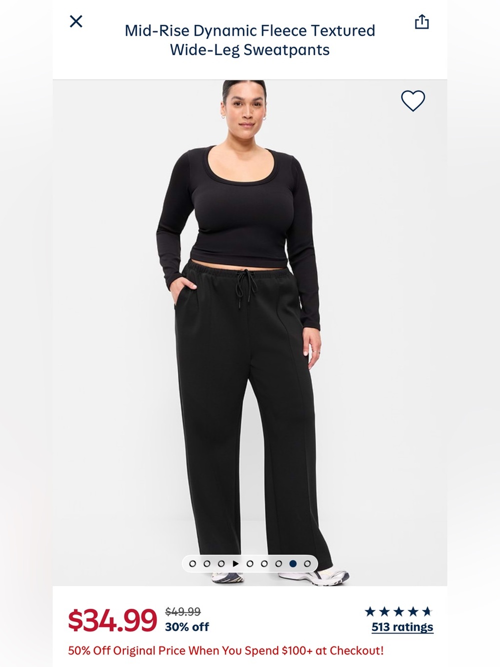 Old Navy Black Mid-Rise Wide-Leg Sweatpants